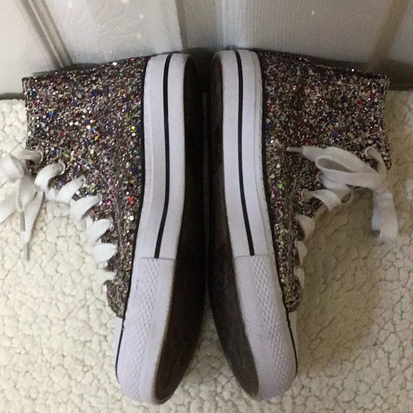DOUBLE PLATINUM GLITTER HIGHTOPS 7.5 - Picture 2 of 13